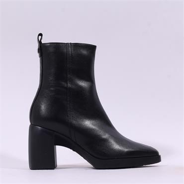 Wonders Vera Platform Block Heel Boot - Black Leather